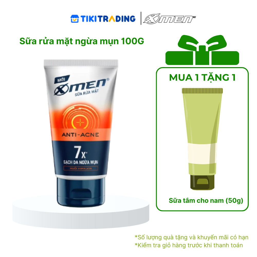 Sữa rửa mặt X-Men 100g Detox/Sáng da/Ngừa mụn/Kiểm soát nhờn/Mát lạnh 