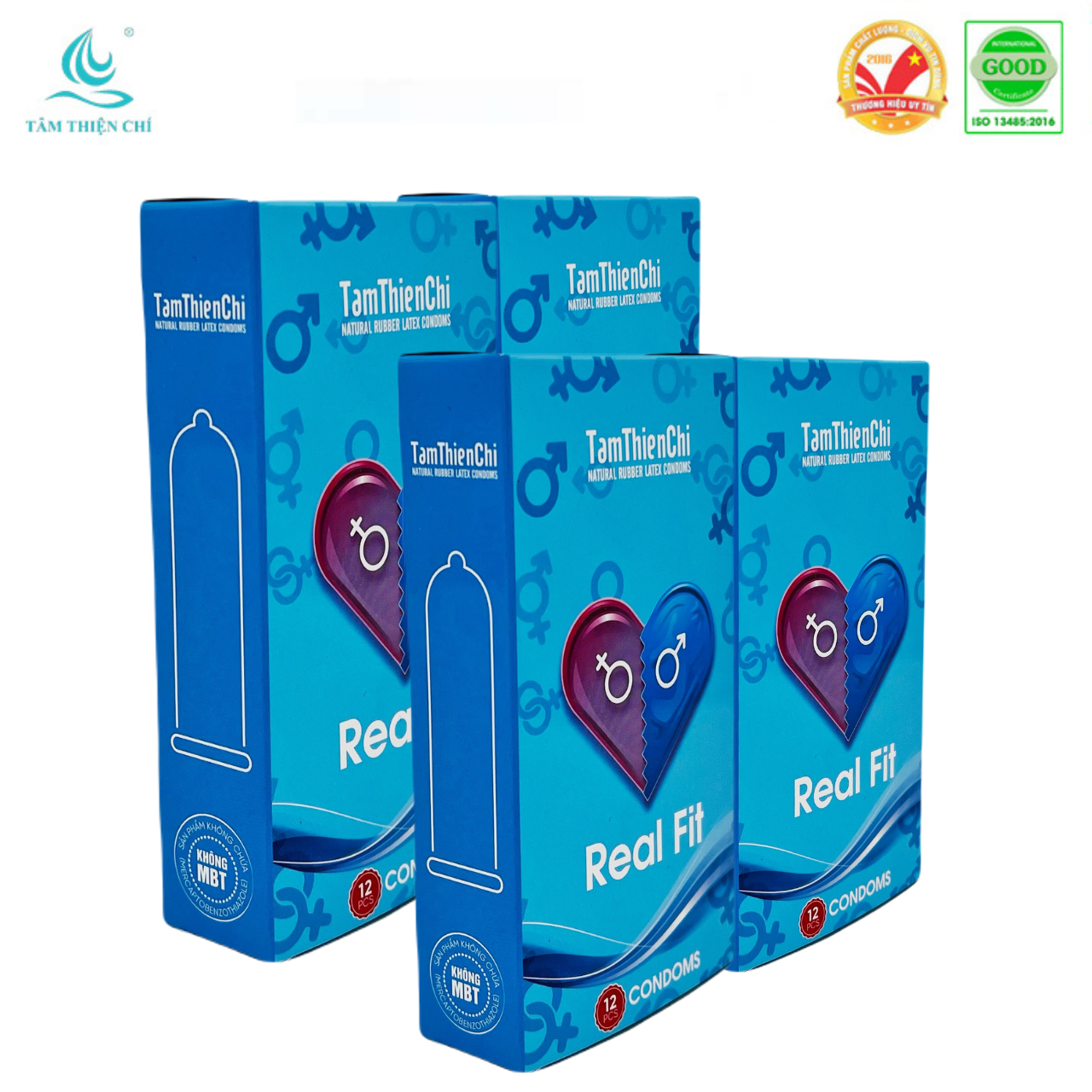 Bao cao su Tâm Thiện Chí Real Fit Bộ 48 cái