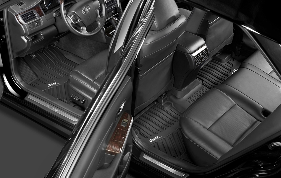 Thảm lót sàn xe ô tô Toyota Camry 2007- 2017 Nhãn hiệu Macsim 3W cao cấp - màu đen,