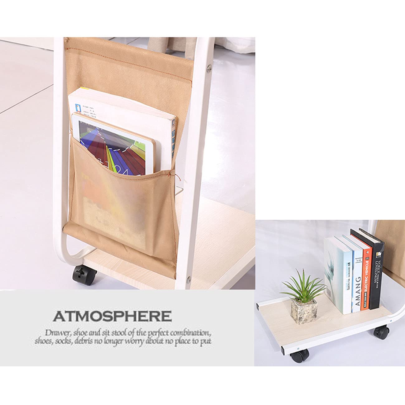 Bàn Làm Việc Đọc Tạp Chí Chữ U Có Bánh Xe C-Table Wheel Wood