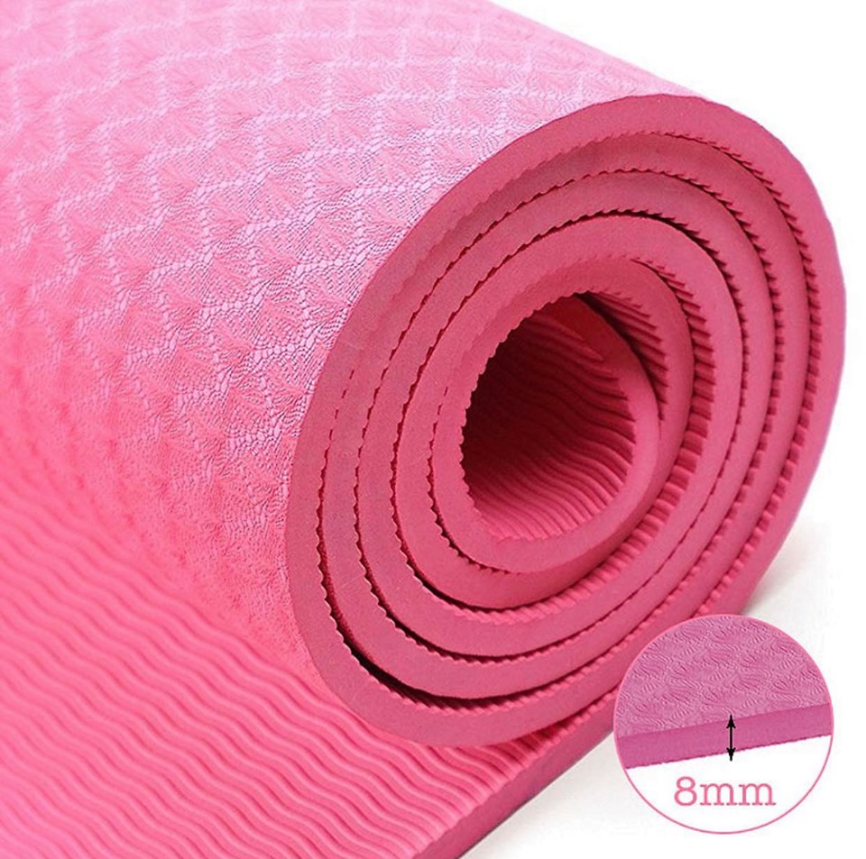 Combo Thảm tập yoga TPE 8mm Elite Sport 1 lớp + Khăn trải thảm hạt nổi silicon