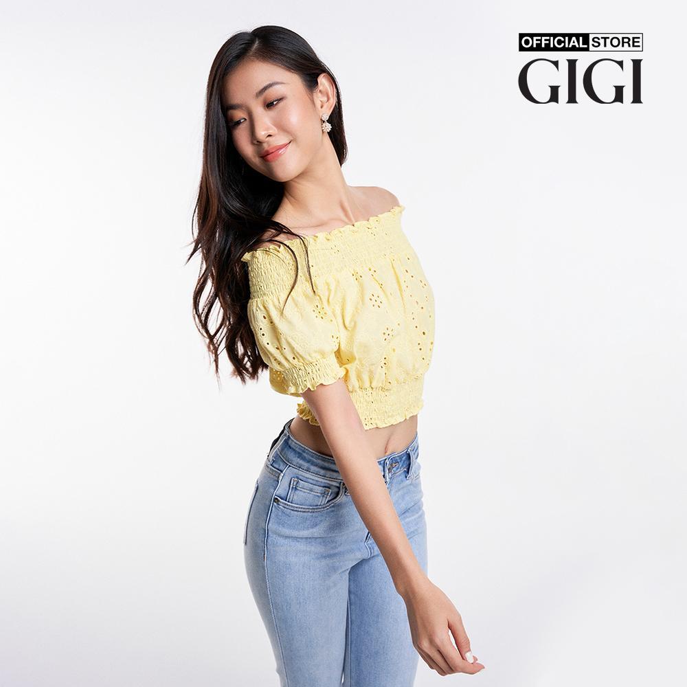 GIGI - Áo trễ vai nữ croptop bo thun thời trang G1201T233223