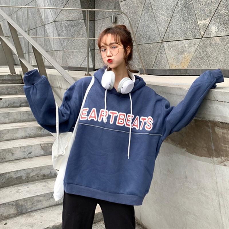 Áo hoodie Hàn Quốc phản quang in chữ