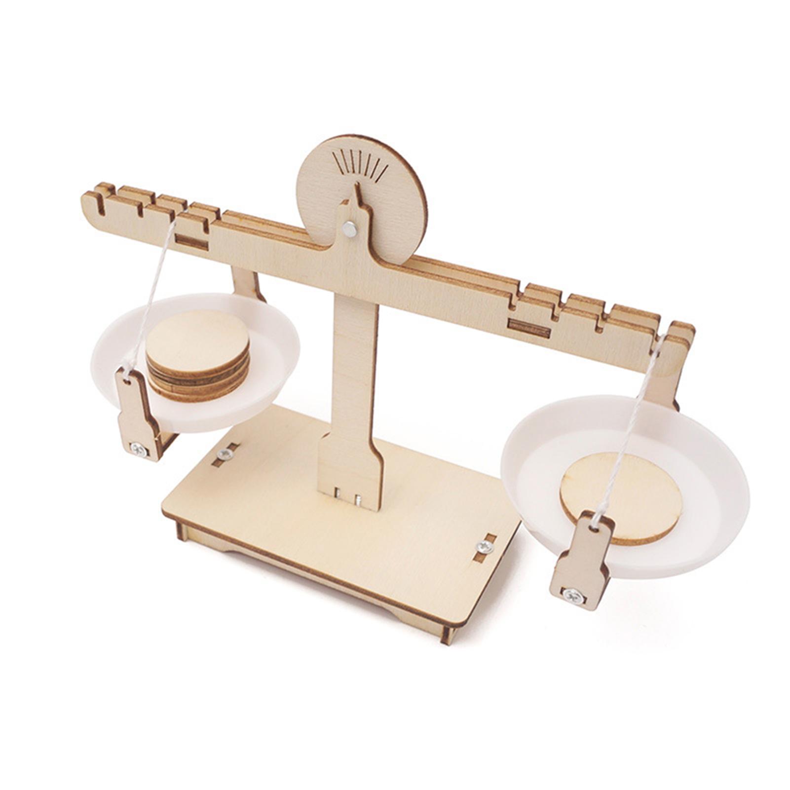 DIY Balance Scale Lever Wooden Weighing Scale Science Math Teaching Scale Early Educational Balancing Toy for Students