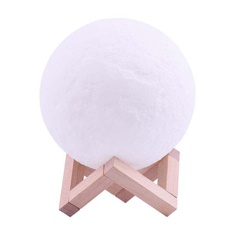 Ánh sáng mặt trăng 3D 16 màu LED với giá đỡ bằng gỗ và điều khiển điều khiển từ xa và điều khiển cảm ứng và USB có thể sạc lại