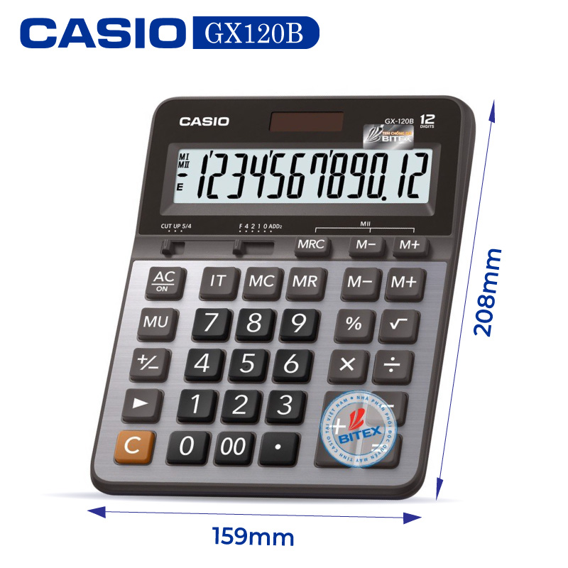 Máy tính Casio GX-120B, Bảo hành 7 năm - Hàng chính hãng Bitex