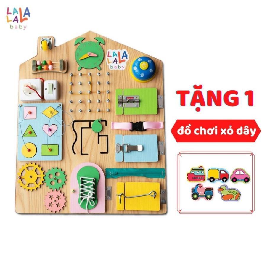 Bảng bận rộn - Busy board rèn luyện vận động tinh Lalala baby, kích thước 40x50x5cm