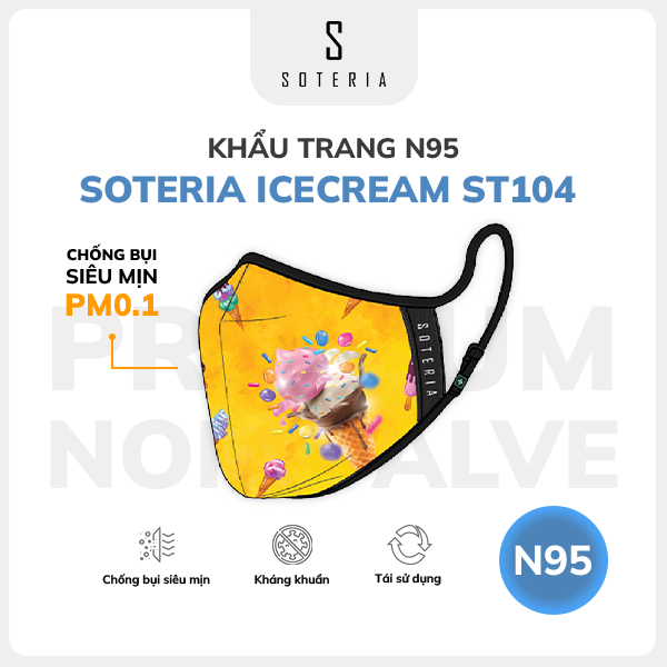 Khẩu trang thời trang Soteria Icecream ST104 - N95 lọc 99% bụi mịn 0.1 micro