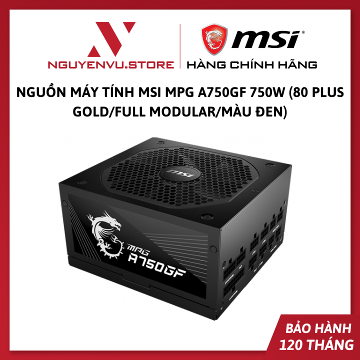 Nguồn máy tính MSI MPG A750GF 750W (80 Plus Gold/Full Modular/Màu Đen) - Hàng Chính Hãng