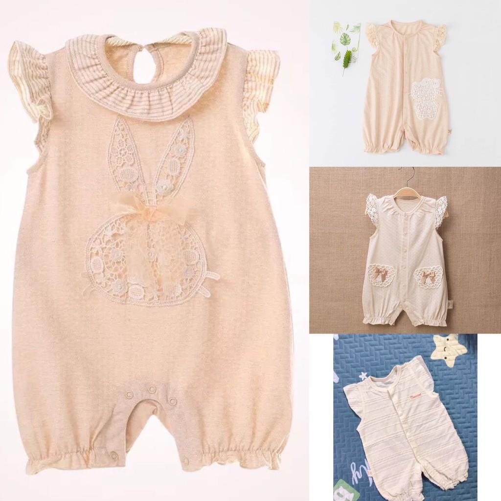 Bộ body ren thỏ cho bé sơ sinh 100% COTTON HỮU CƠ siêu đáng yêu!
