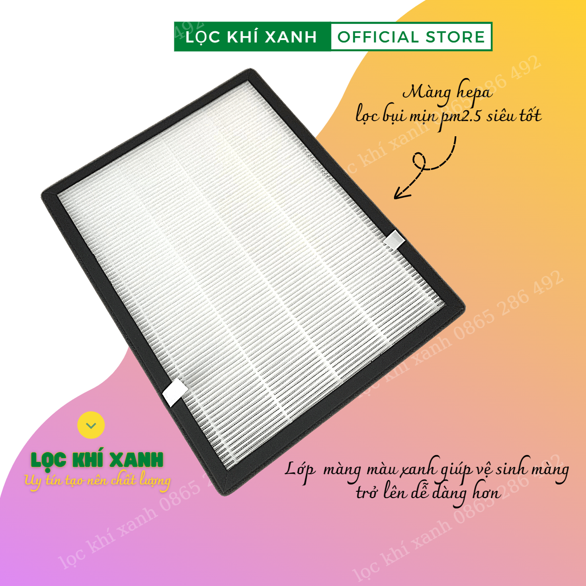 Màng lọc cho Midea KJ20FE, MAP-210GC46 , MAP-200GD41. Màng lọc không khí hepa kết hợp Carbon giá rẻ. Hàng nhập khẩu