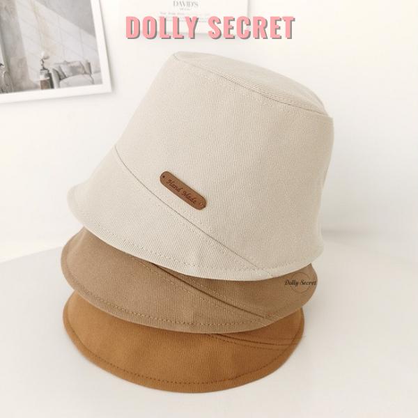 Mũ Bucket vành cụp kaki phong cách Vintage vải trơn, mũ tai bèo chống nắng DOLLY SECRET M08