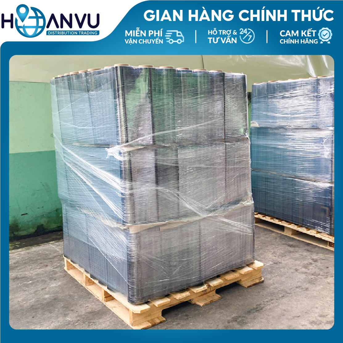 Màng PE Quấn Hàng Pallet TPP, PE Stretch Film, Màng Nhựa Bọc Hàng, Màng Quấn Pallet, Màng Chít, Màng Co, Màng Cuốn Hàng – Màu Đen