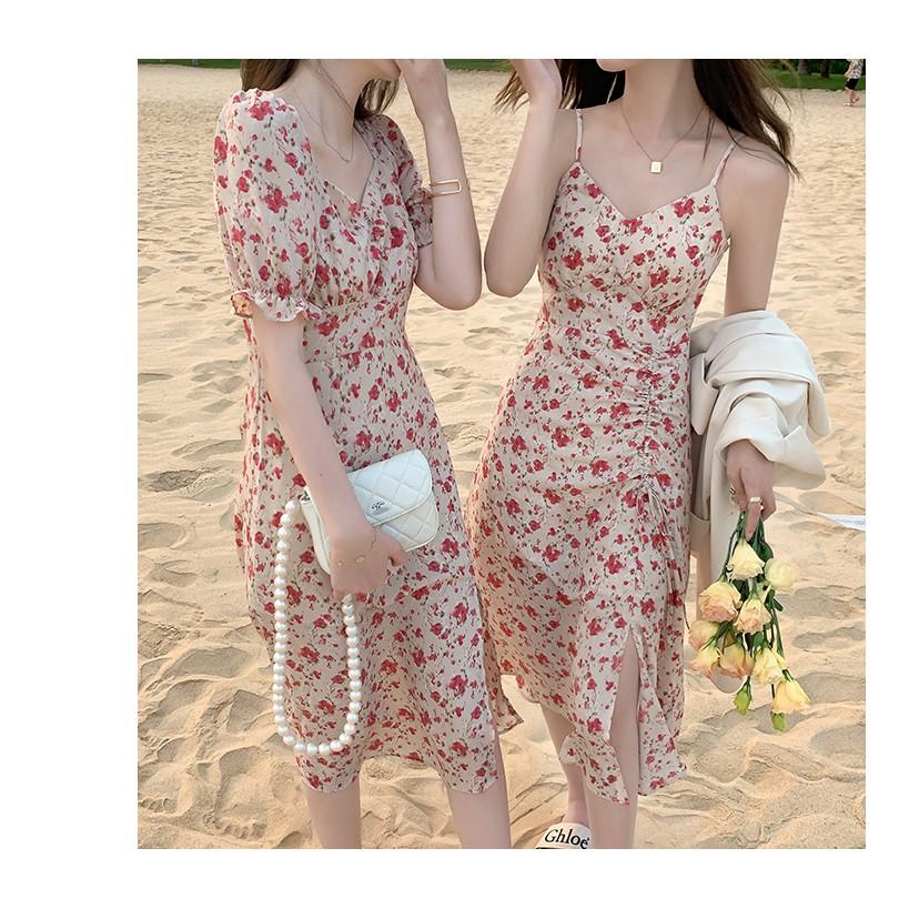 Đầm đôi hoa nhí hồng