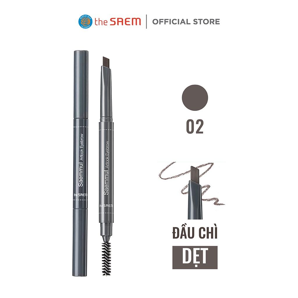 Chì Kẻ Mày Ngang 2 Đầu The Saem Saemmul Artlook Eyebrow 0.2G - 02 Deep Brown