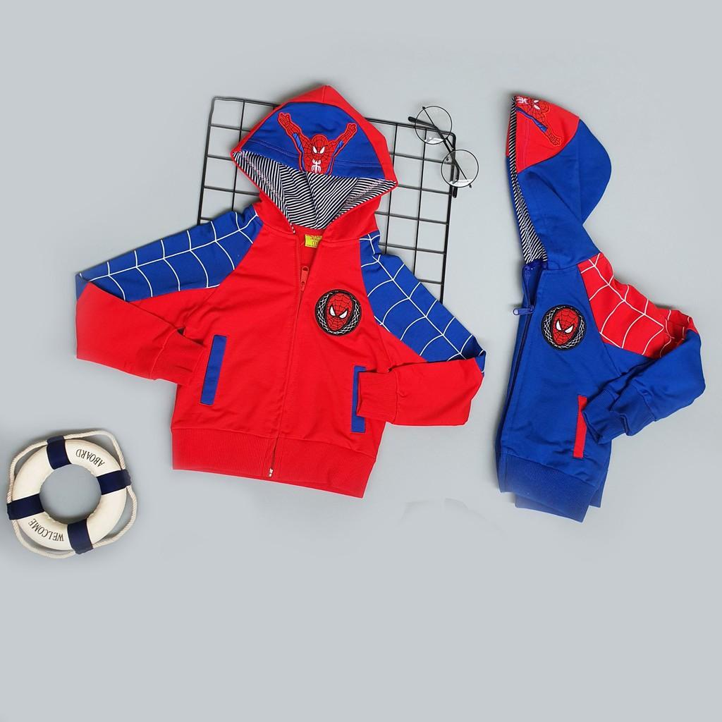 Áo khoác spiderman đại cồ chất cotton thoáng mát hình spiderman siêu ngầu size 20-24