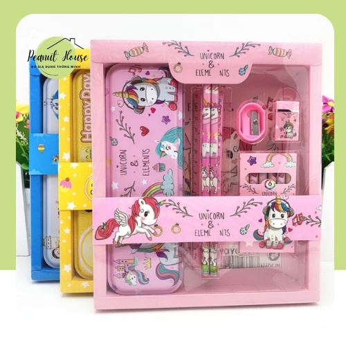 Hộp bút Kuromi Melody Cinnamoroll 7 món cute dễ thương hoạt hình Sanrio cho bé - giao mẫu ngẫu nhiên