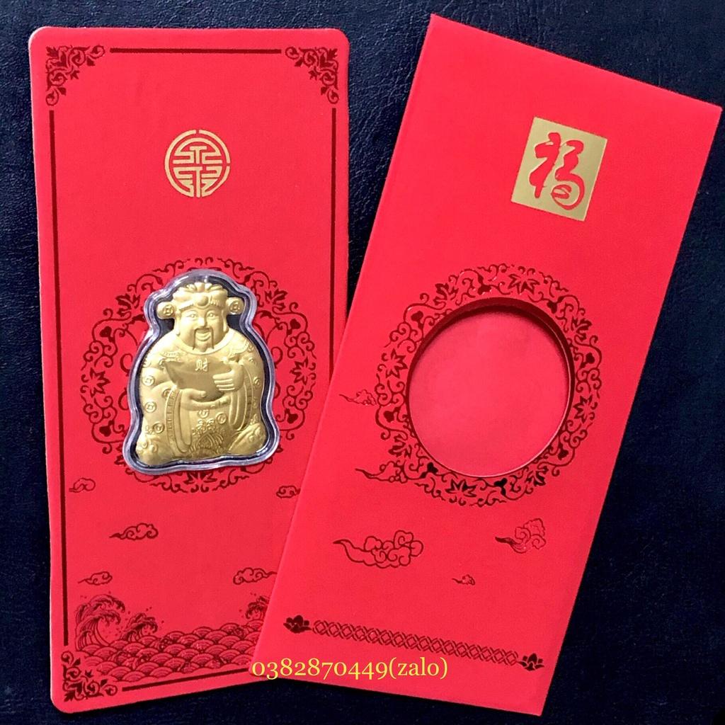 Bao Lì Xì Thần Tài Mạ Vàng Hongkong Cao Cấp