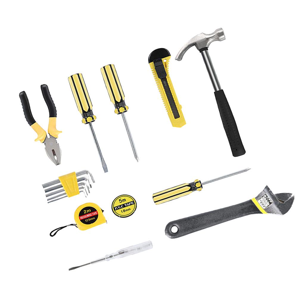 15-Piece Tool Set - General Household Hand Tool Kit with Plastic Toolbox Storage Case