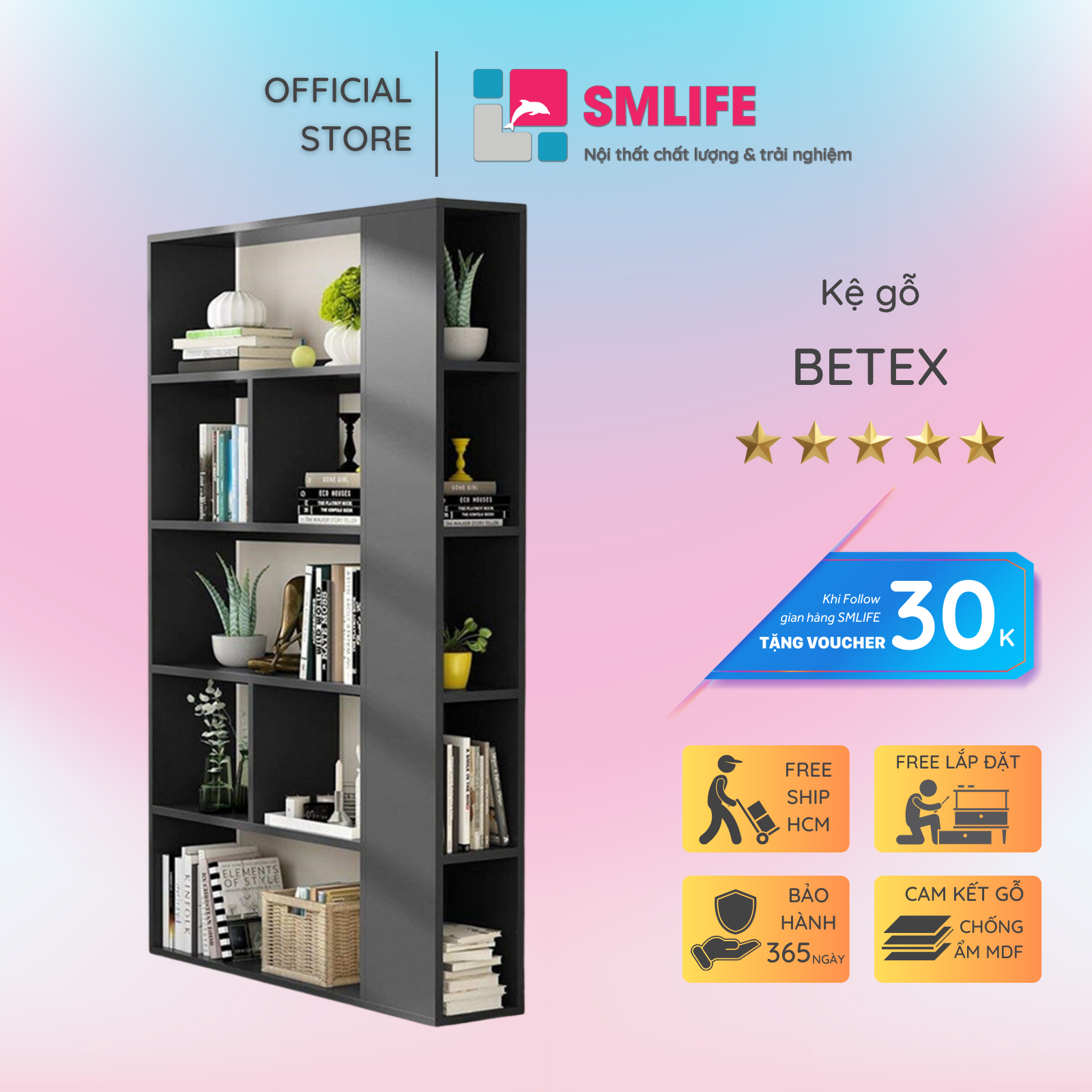Kệ trưng bày sách SMLIFE Betex