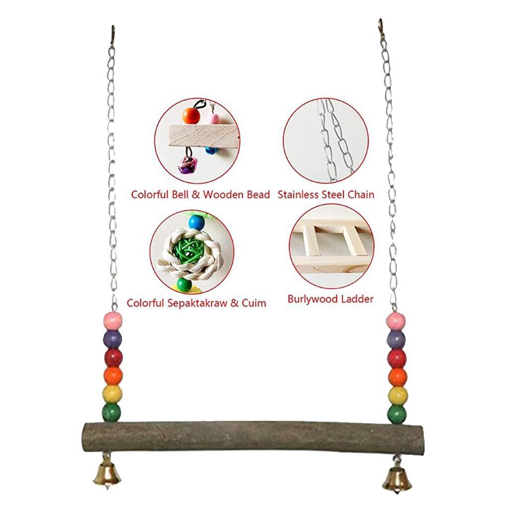 Chicken Swing Toy Wooden Chicken Perch Chew Toy  Toy Parrot Stand Perch for Big Birds Chicken