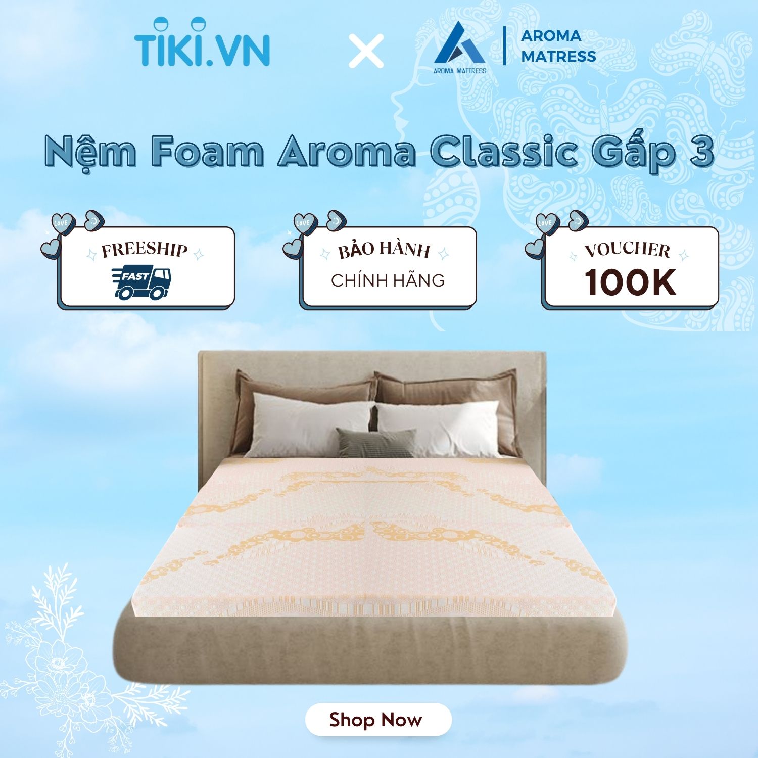 Đệm Foam Aroma Classic gấp 3