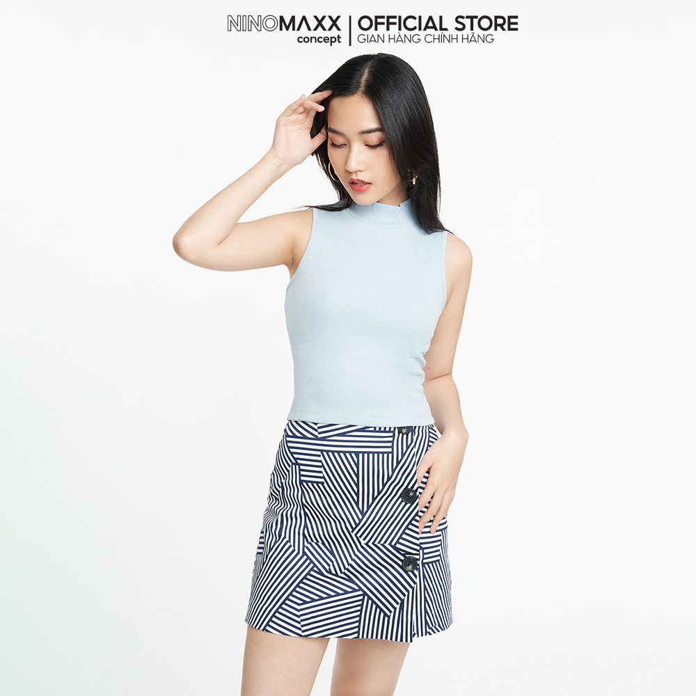 SWEET SIXTEEN Áo croptop Nữ cổ lọ cotton Rib 2206006