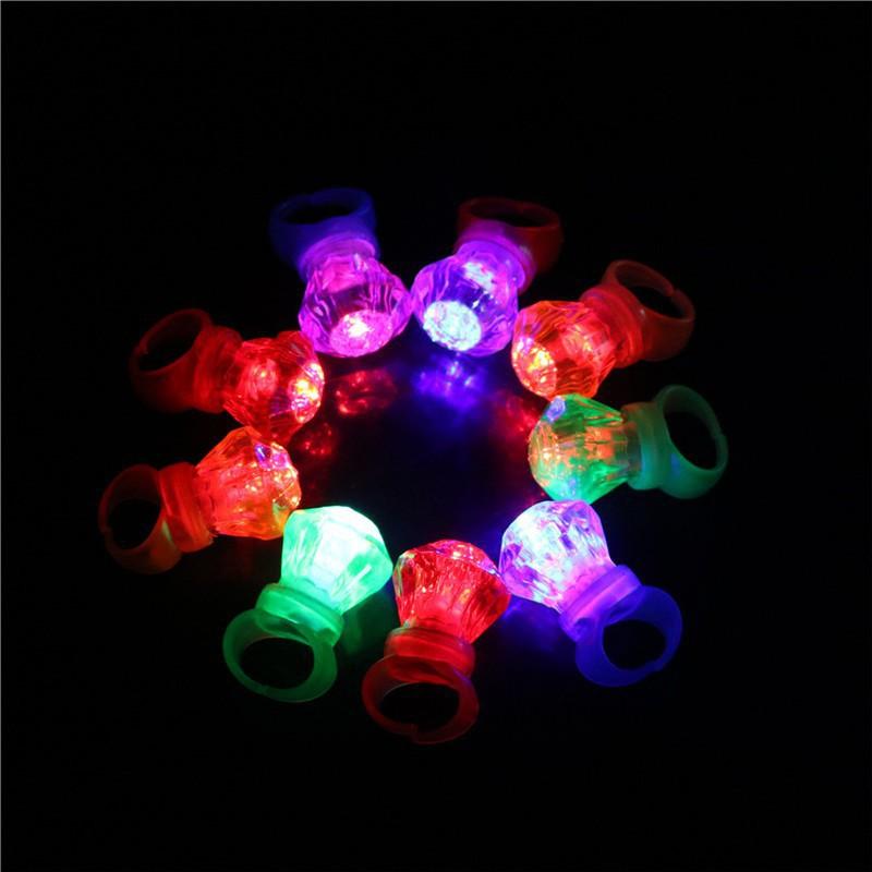 10 vòng đeo ngón tay có đèn LED phát sáng trong đêm-ảnh thật