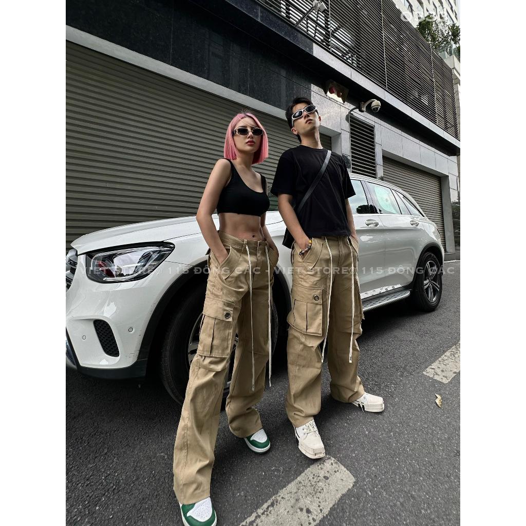 Quần Kaki Cargo Pant Túi Hộp Ống Suông Richky Màu Nâu Q333