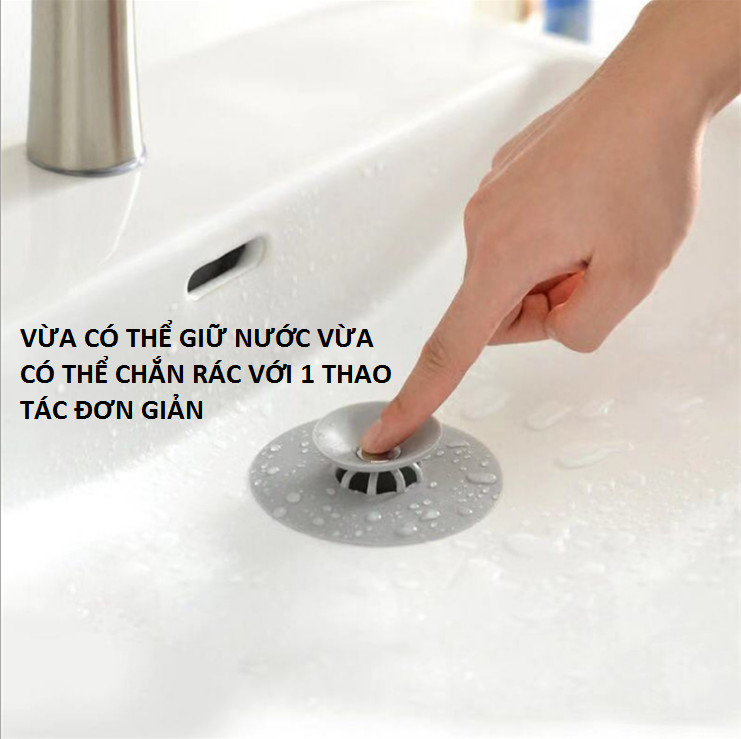 Miếng ngăn rác và giữ nước bồn rửa chén, lavabo, bồn rửa mặt GD247-LCRCC (giao màu ngẫu nhiên)