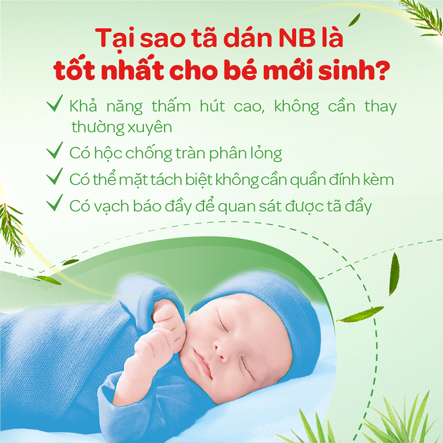 Combo 2 Tã dán sơ sinh Tràm Trà Tự Nhiên Huggies NB40/NB70/S54/S80