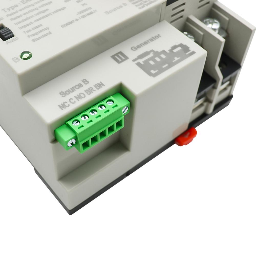 Compact Automatic Transfer Switch Electrical Selector Switches Dual Power Switch Solar Power Rail Type Household Power Transfer Switch