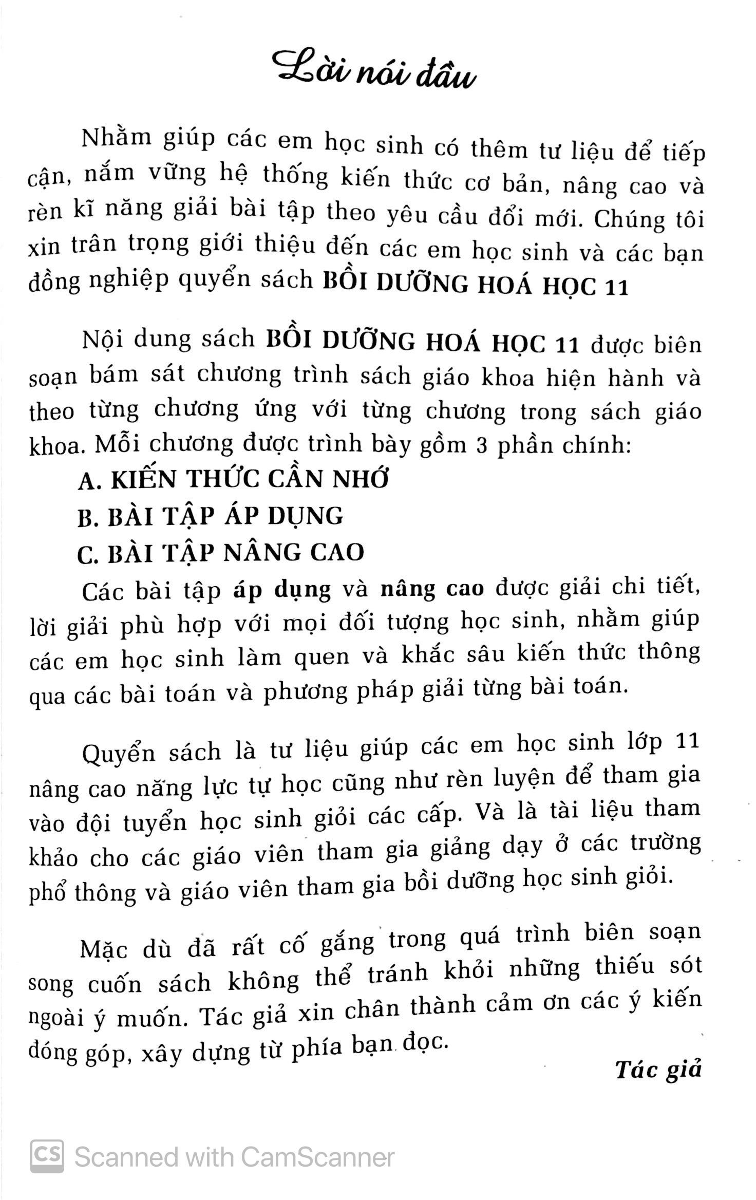 Bồi Dưỡng Hóa Học 11