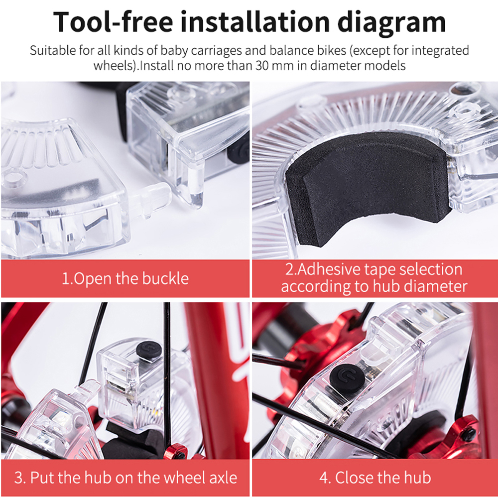 Đèn Led Gắn Bánh Xe Đạp 7 Màu 18 Chế Độ Có Thể Sạc Lại