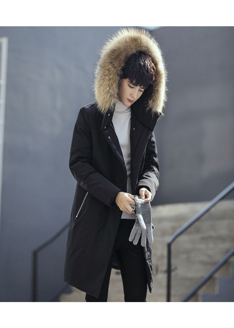 Áo khoác lông vũ/Áo khoác nam, dáng dài, dày dặn, ôm sát, thời trang, kiểu dáng rộng rãi, phù hợp cho mùa đông TA95