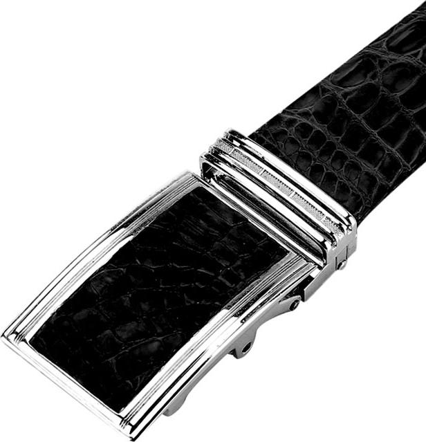 Thắt Lưng Nam Da Cá Sấu Nguyên Con Bụng Bản Lớn Huy Hoàng HT4748 - Đen