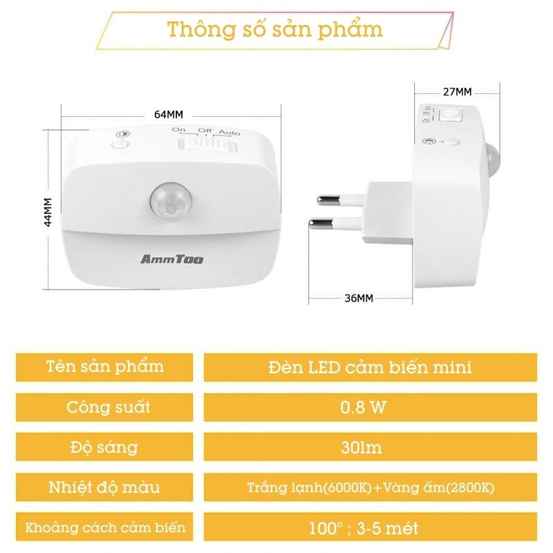 Đèn ngủ cảm ứng thông minh tiết kiệm điện Homematic ZN07