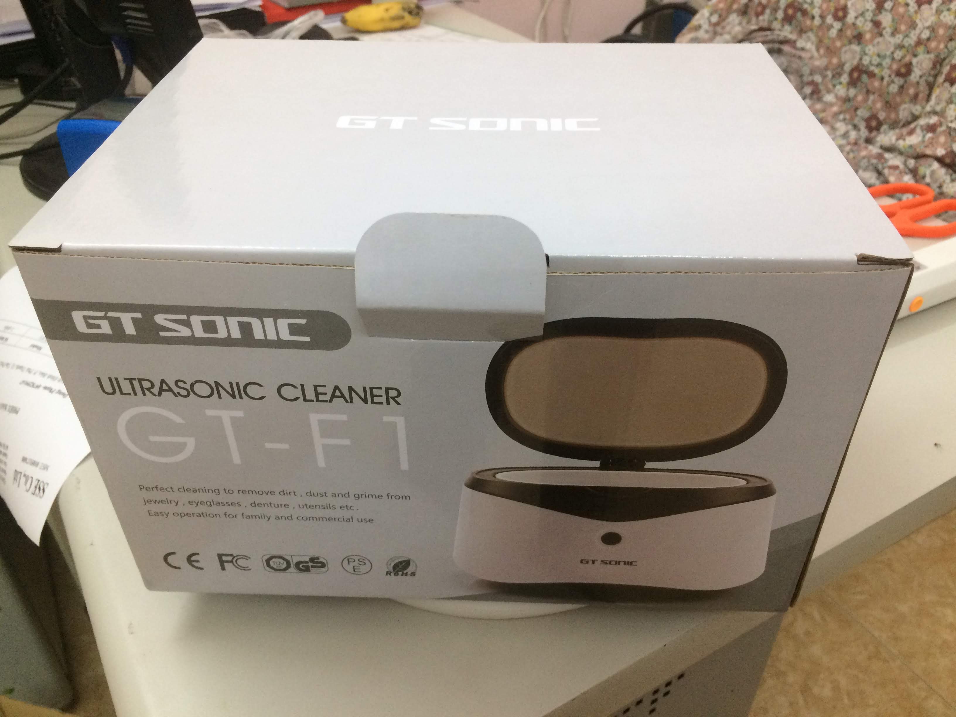 Máy làm sạch trang sức, đồng hồ, kính mắt và các dụng cụ gia dụng khác bằng sóng siêu âm GTsonic-F1, 600ml-Hàng Chính Hãng