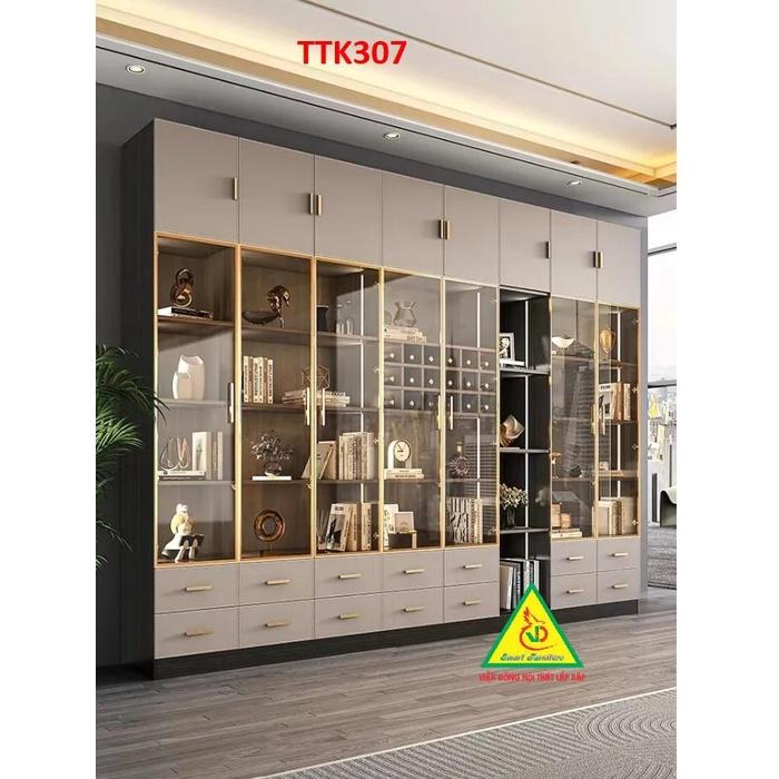 Tủ trang trí cánh kính TTK307 - Nội thất lắp ráp Viễn Đông ADV