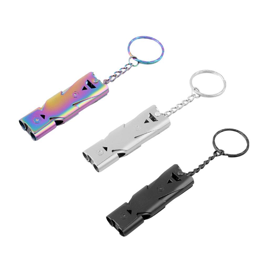 Double Pipe High Decibel Outdoor Camping Survival Emergency Whistle