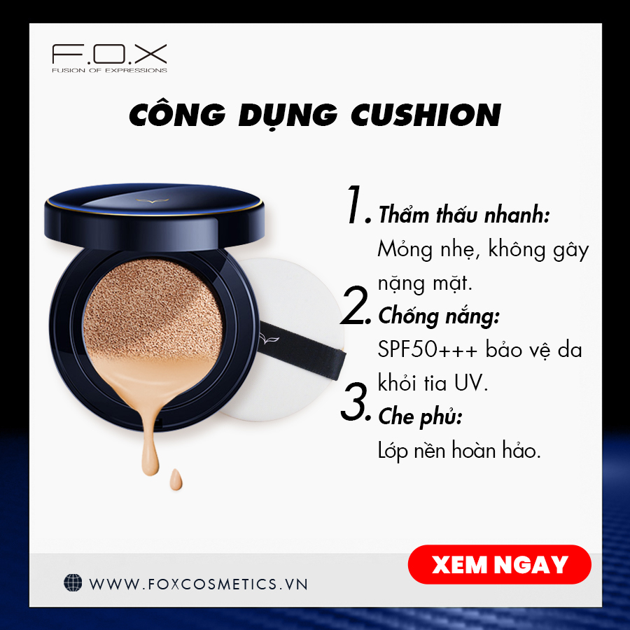 Phấn Nước Siêu Mịn F.O.X - SPF50★★★ (Đơn lẻ) Shining Cushion Foundation 15g