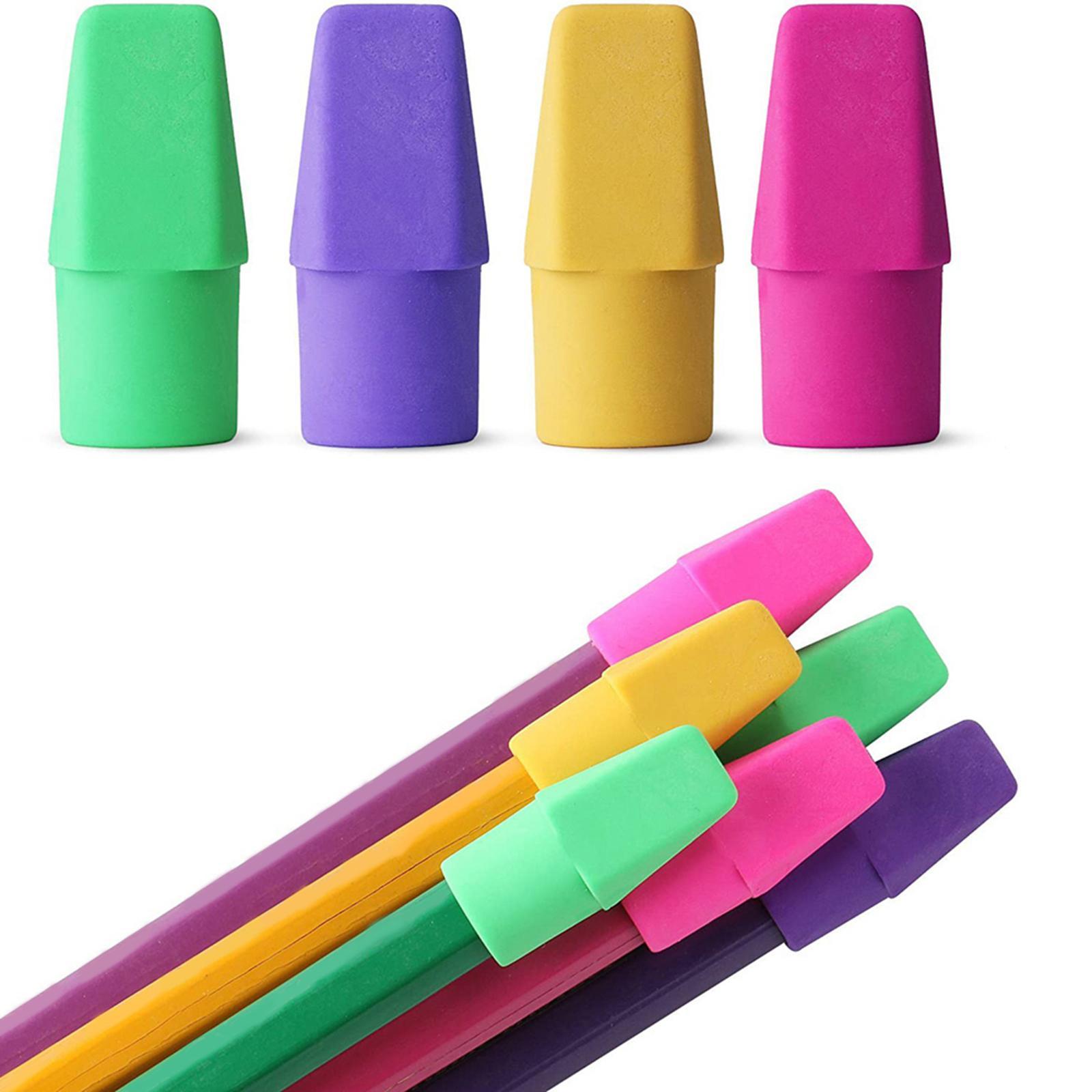 100 Pieces Eraser Hats Stationery Pencil Top Erasers for Home Supplies