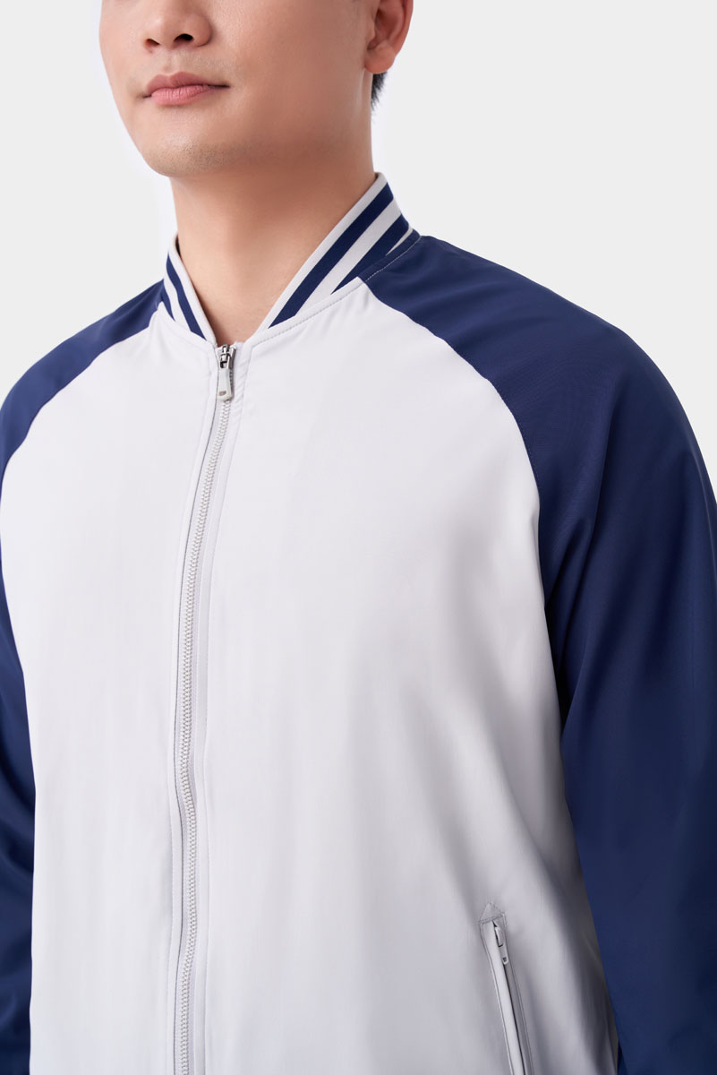 Áo Khoác Bomber Nam 5S FASHION Tay Raglan Trẻ Trung, Bo Phối Dệt Kẻ Năng Động (AKB24060)