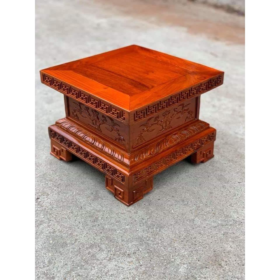 Đế vuông kê tượng gỗ hương cao 20cm