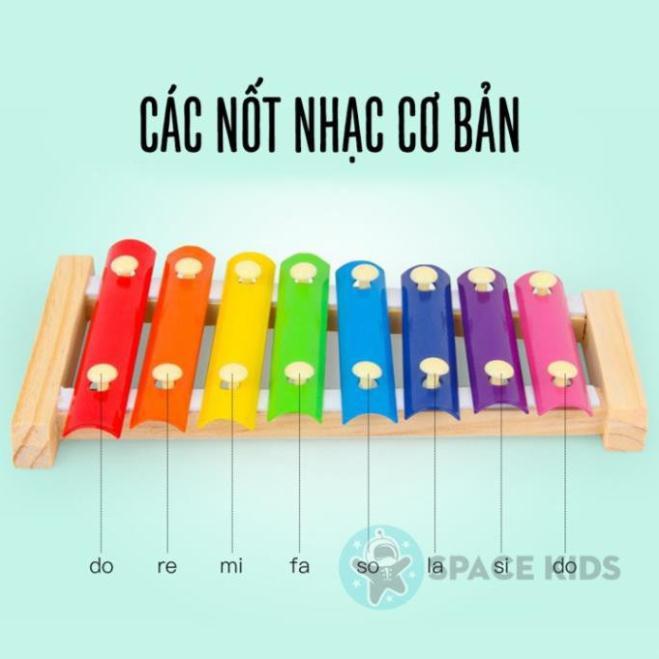 Đồ chơi đàn gỗ cho bé Đàn gỗ đồ chơi Xylophone 8 thanh nhiều màu sắc