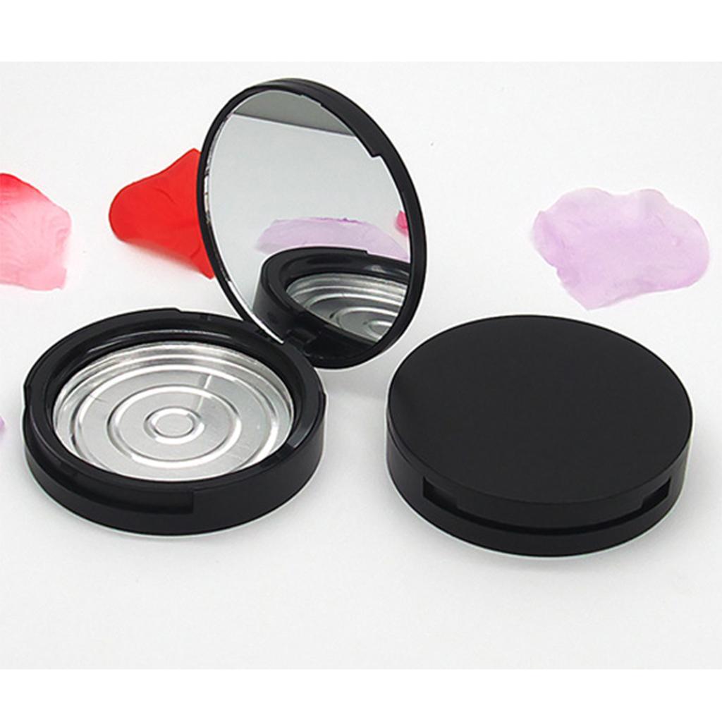 2x Empty Cosmetic Jar Makeup Powder Container Pot w Cosmetic Travel Case