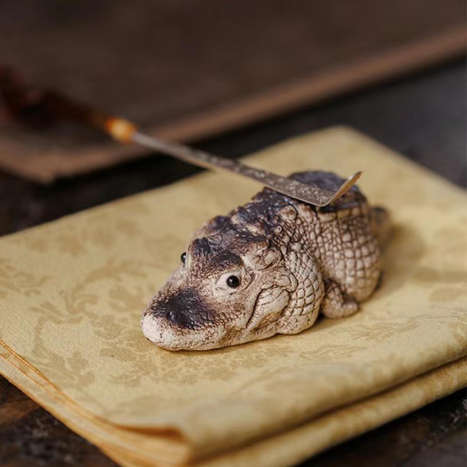 Clay Alligator Crocodile Mini Tea Pet Figurine Lovely Decoration for Bedroom