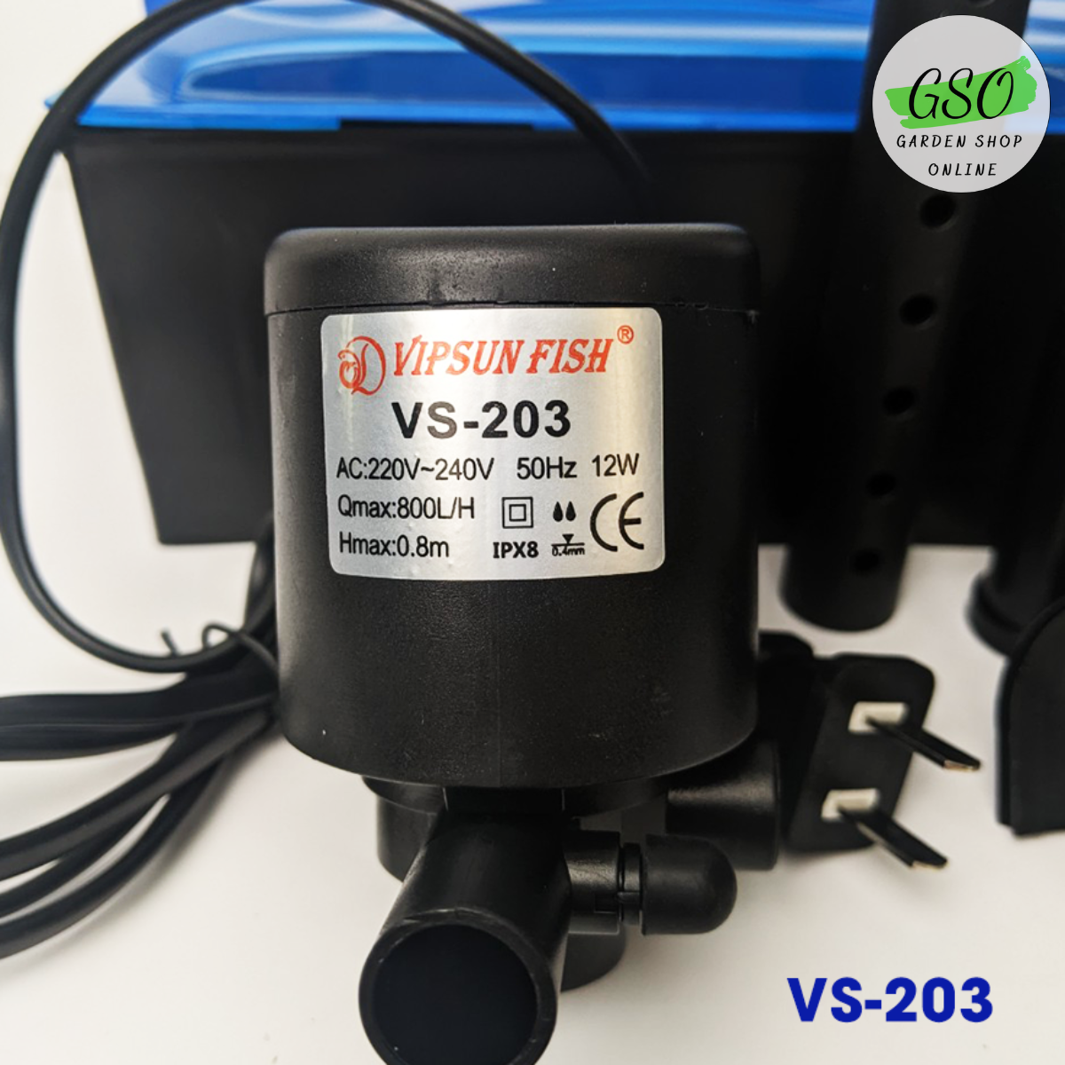 Máy bơm kèm hộp lọc VIPSUN VS-203 công suất 12w - máy lọc nước cho hồ cá - TẶNG kèm bông lọc