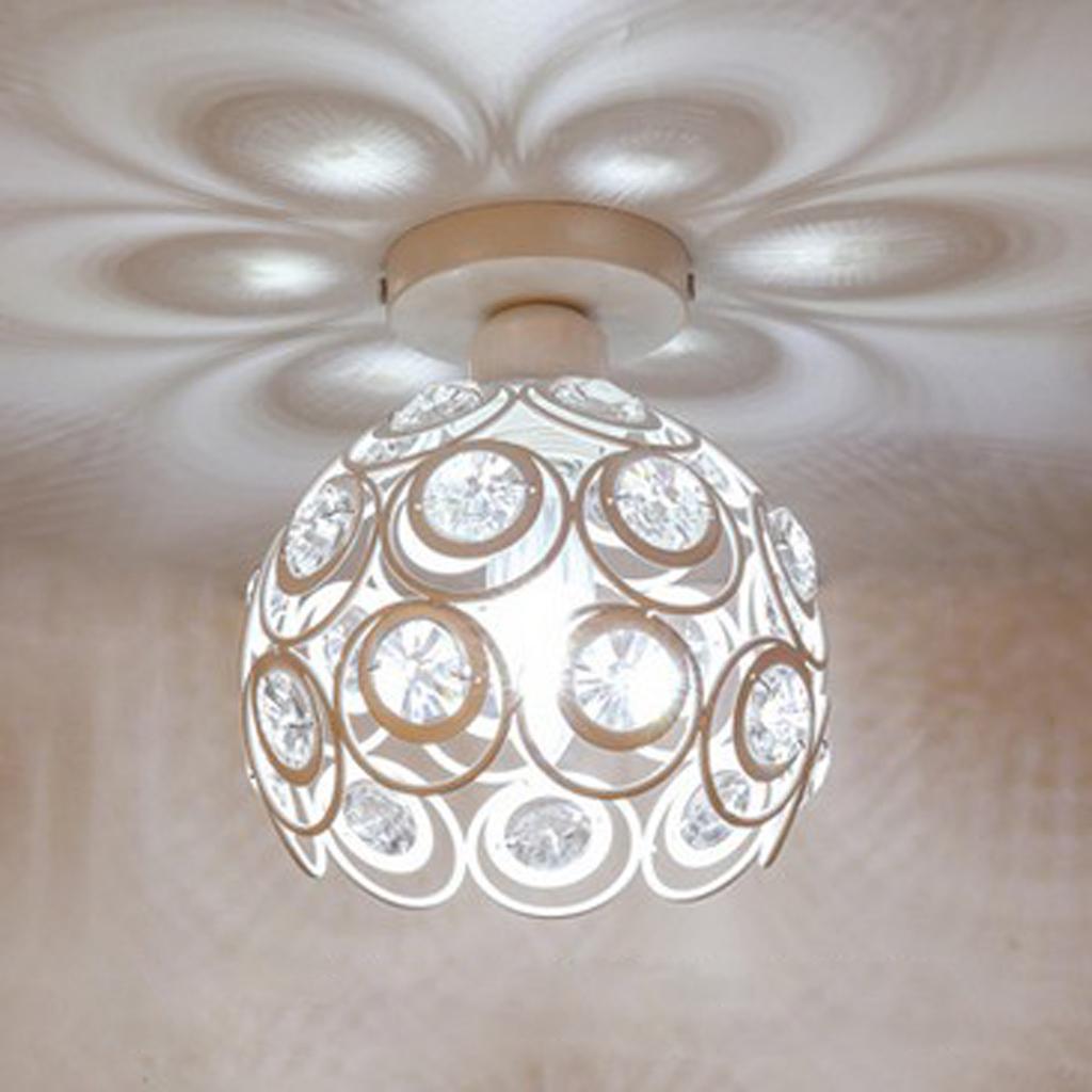 Elegant Iron Crystal Ceiling Light Cover Chandelier Pendant Lampshade 3 Colors