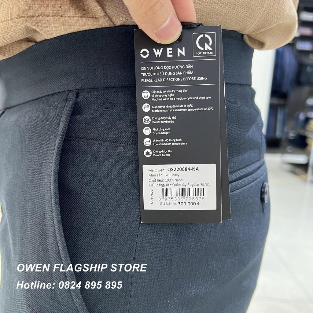 OWEN - () Quần âu nam công sở dáng Slimfit màu navy trơn mã QS220684